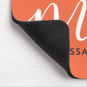 シック・オレンジミニマリストモノグラムの名前とイニシャル マウスパッド (コーナー)