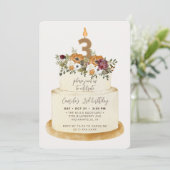 シック・オレンジ秋秋3rdバースデーケーキ 招待状 (スタンド正面)