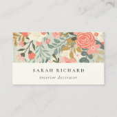 シック・オレンジ赤面ティール（緑がかった色）ブルーグリーンアンブロシアフローラ 名刺 (正面)