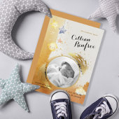 シック・オレンジ金ゴールドグリッターベビー誕生発表