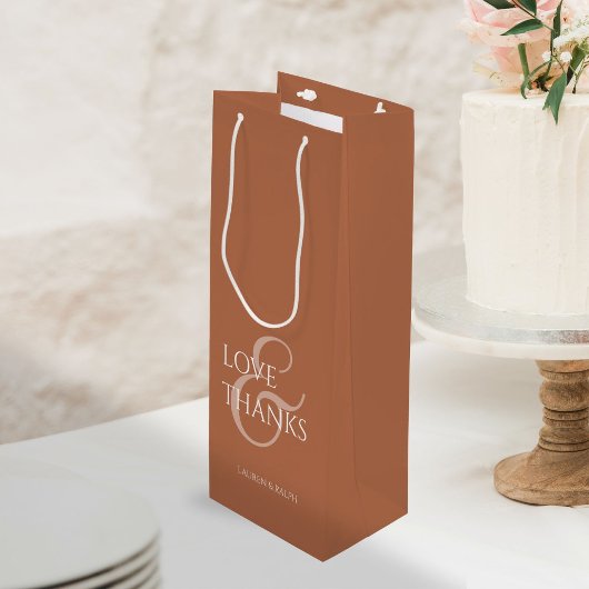 シック・オークレテラコッタミニマリスト感謝していラブ& ワインギフトバッグ