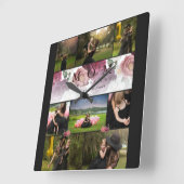 シック・カスタムフローラ・ファミリーとマザー・フォトコラージュ スクエア壁時計 (傾斜)