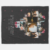 シック・カスタム18枚の写真のハートが彼の為に整形される フリースブランケット (正面(横))