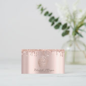 シック カップケーキ ローズゴールド ドリップス ベーカリー 名刺 (スタンド正面)