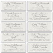 シック・カリグラフィグレイ・ゲスト住所 シール (正面)