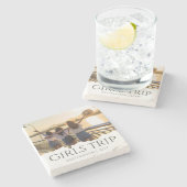 シック・ガールズ・トリップ |女の子の週末の写真 ストーンコースター (横)