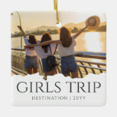 シック・ガールズ・トリップ |女の子の週末の写真 セラミックオーナメント (正面)