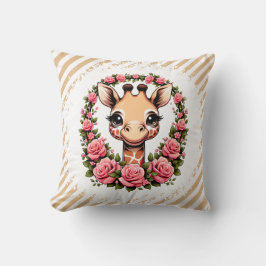 シック・キリンとフローラ・クラウン クッション