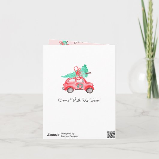 シック·クリスマス·ツリーに新しい住所が移動 案内状 (裏面)