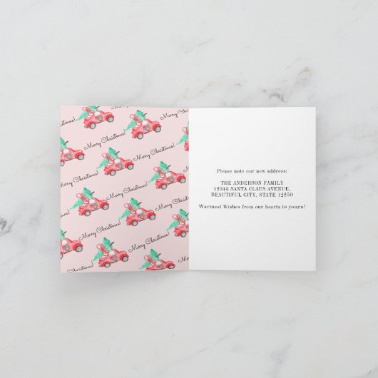 シック·クリスマス·ツリーに新しい住所が移動 案内状 (内部)