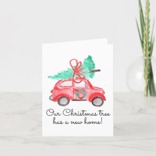 シック·クリスマス·ツリーに新しい住所が移動 案内状