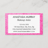 シック&グガーリーラムブラックホットピンクグリッタースパークレス 名刺 (裏面)