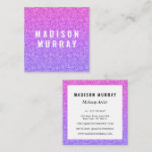 シック&グガーリーラム薄紫パープルグリッターグラデーション スクエア名刺 (正面/裏面)