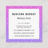 シック&グガーリーラム薄紫パープルグリッターグラデーション スクエア名刺 (裏面)