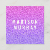 シック&グガーリーラム薄紫パープルグリッターグラデーション スクエア名刺 (正面)