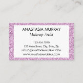 シック&グラムガーリー薄紫パープルグリッタースパークレス 名刺 (裏面)