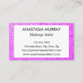 シック&グラムガーリー薄紫パープルグリッタースパークレス 名刺 (裏面)