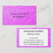 シック&グラムガーリー薄紫パープルグリッタースパークレス 名刺 (正面/裏面)