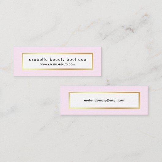 シック·グラム·ピンク·アンド·フェイク金ゴールド スキニー名刺 (正面/裏面)