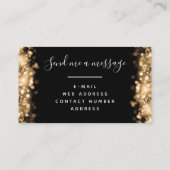 シック・グラム・金ゴールド・ブラック・スパークル・ライト 名刺 (裏面)