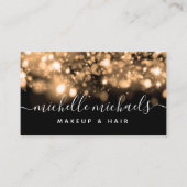 シック・グラム・金ゴールド・ブラック・スパークル・ライト 名刺 (正面)