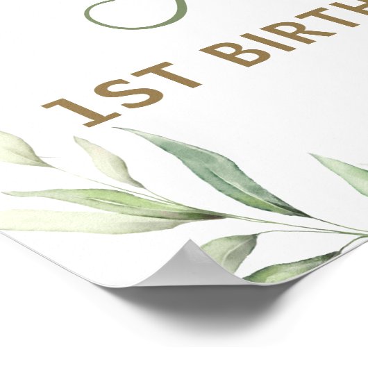 シック・グリーナリーノアのアーク誕生日バプテスムウェルカム ポスター (角)