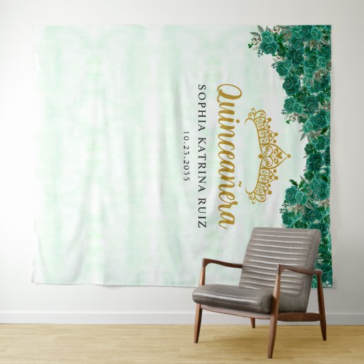 シック・グリーンフローラティアラキンセアニェラフォトバックグラウンド タペストリー (インサイチュ(横))