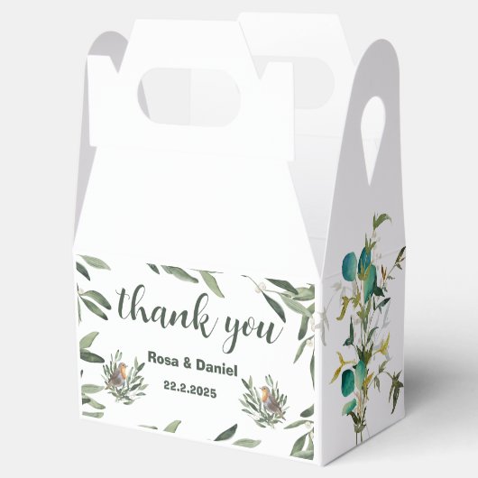 シック・グリーン・ウォーター・カラー結婚式の引き出物・ボックス フェイバーボックス (オープン)