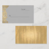 シック・グレーと金ゴールド結婚ズ座席表 プレイスカード (正面/裏面)