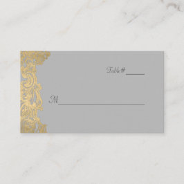 シック・グレーと金ゴールド結婚ズ座席表 プレイスカード