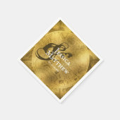シック・ゴールデン結婚ズ スタンダードカクテルナプキン (角)