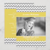 シック·シェブロン卒業 招待状 (正面/裏面)