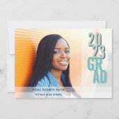 シック・シャドウ・アクア |写真卒業パーティー 招待状 (正面)