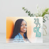 シック・シャドウ・アクア |写真卒業パーティー 招待状 (スタンド正面)