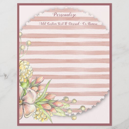 シック&シャビーピンクストライプフローラブーケ (正面)