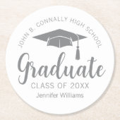 シック・シルバーグレイカスタム卒業パーティー ラウンドペーパーコースター (正面)