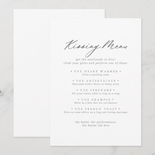 シック・シルバー結婚ズのメキスをするニューゲームカード (正面/裏面)