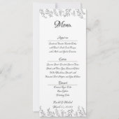 シック·シルバー·フォイル·葉披露宴·メニュー·カード 招待状 (正面)