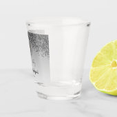 シック・シルバー&ブラックグリッター16th誕生日・ギフト ショットグラス (右)