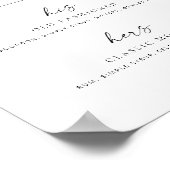 シック+シンプルシグネチャー結婚ドリンクの看板 ポスター (角)