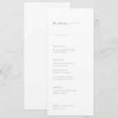 シック+シンプルモダンスクリプ結婚トのメニュー |青 メニュー (正面/裏面)