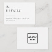 シック+シンプルモダン結婚QRコード エンクロージャーカード (正面/裏面)