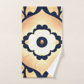 シック、シンプルモダン、トレンディング、タン、ネイビーブルー バスタオルセット (ハンドタオル)