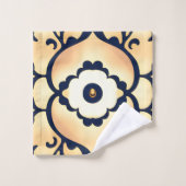 シック、シンプルモダン、トレンディング、タン、ネイビーブルー バスタオルセット (ウォッシュタオル)