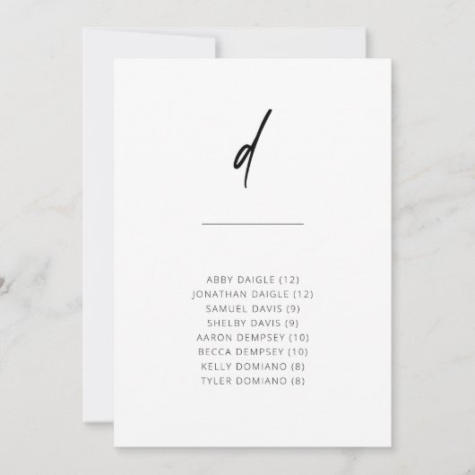 シック+シンプルモダンScriptアルファベット座席付きD (正面)