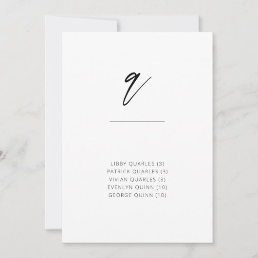 シック+シンプルモダンScriptアルファベットSeating Q (正面)