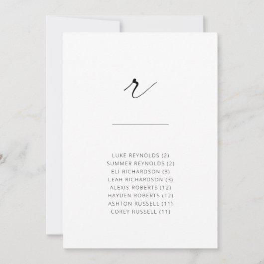 シック+シンプルモダンScriptアルファベットSeating R (正面)