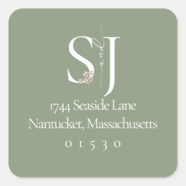 シック・スクエア差出人住所ステッカー スクエアシール