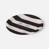 シック・スクリプト書道のミスターストライプズ結婚 ペーパープレート (アングル)