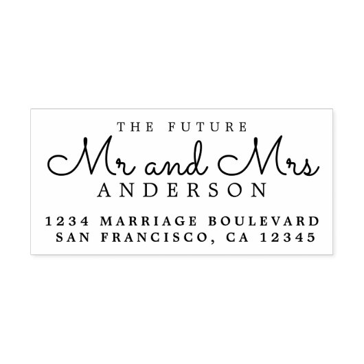 シック・スクリプト未来ミセス結婚ズ差出人住所 セルフインキングスタンプ (デザイン)